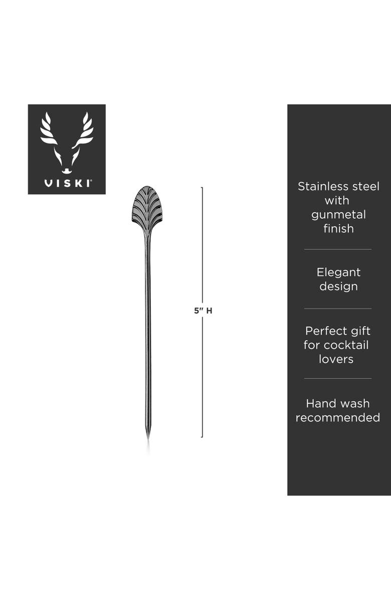 Viski Art Deco Cocktail Picks Set of 4, Alternate, color, Black