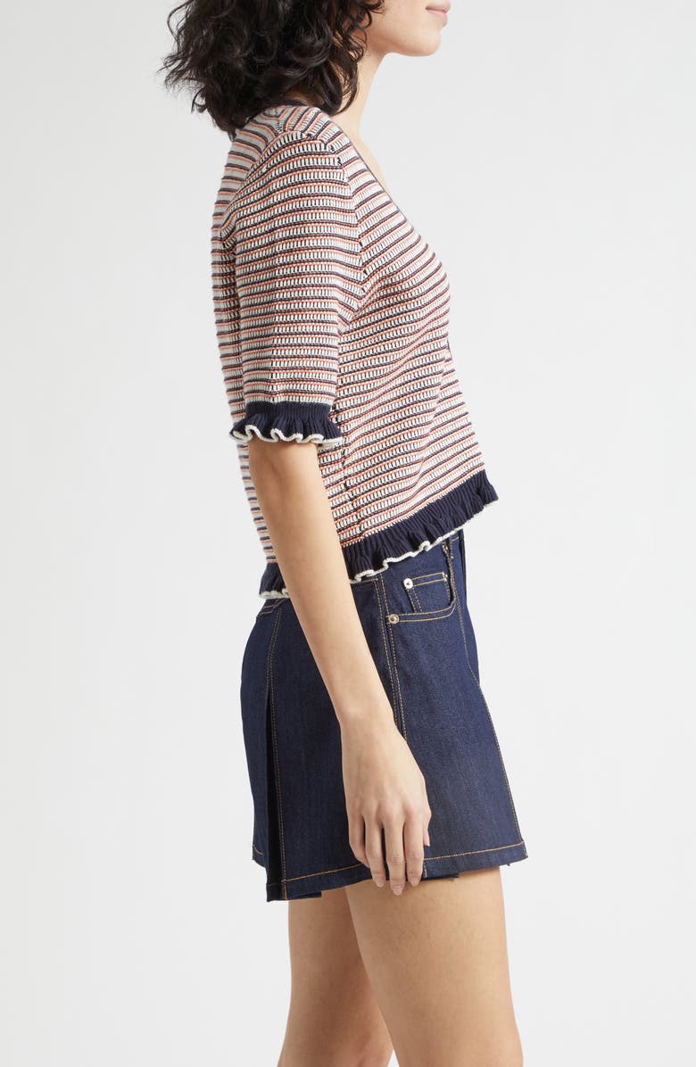 Cinq à Sept Clem Stripe Cardigan, Alternate, color, Navy Multi