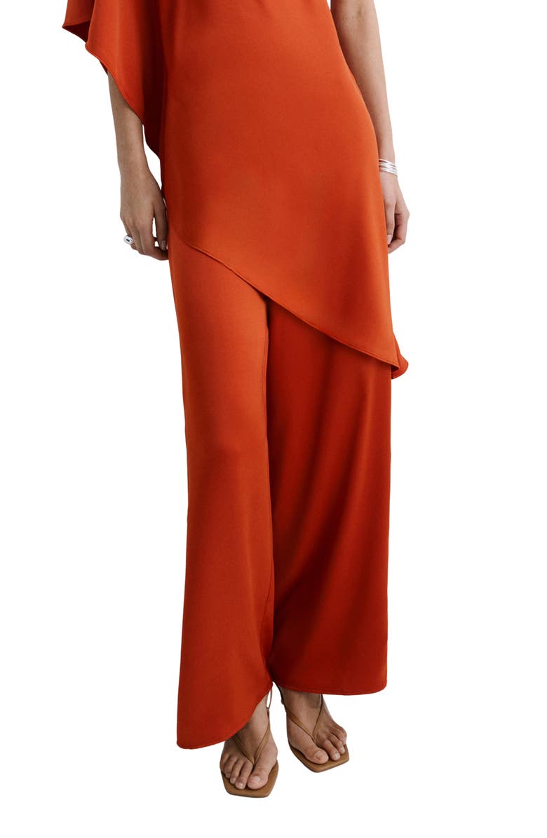 MANGO Straight Leg Satin Pants, Main, color,
