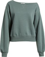 BP. Fleece Detail Off the Shoulder Sweatshirt