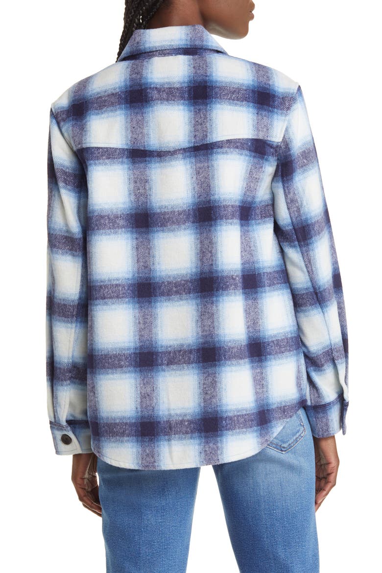 Tripp Plaid Flannel Shirt Jacket, Alternate, color, AZURE SAPPHIRE