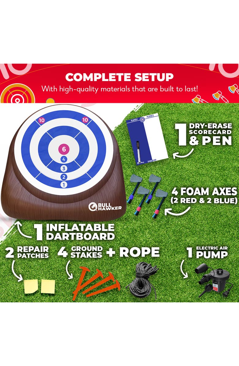Swooc Games XL Bull Hawker - Giant Axe Darts Game, Alternate, color, Brown