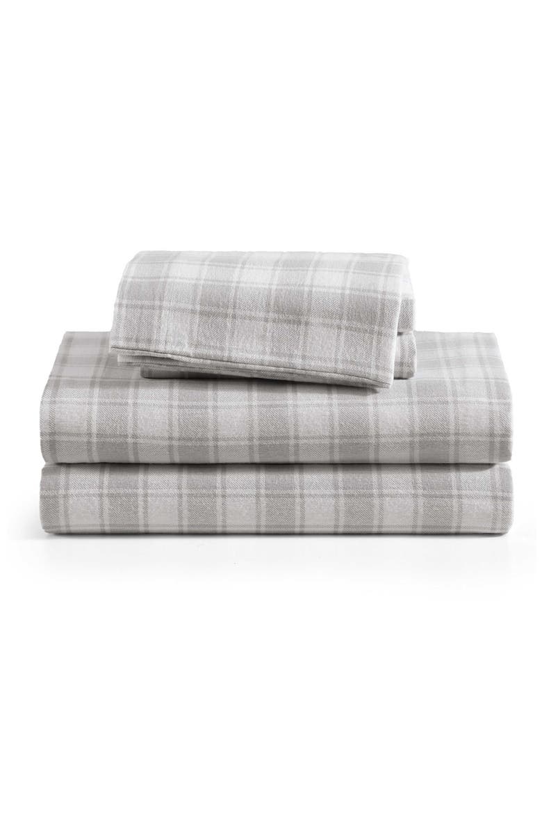Mill Creek Plaid Flannel Sheet Set, Main, color, GREY
