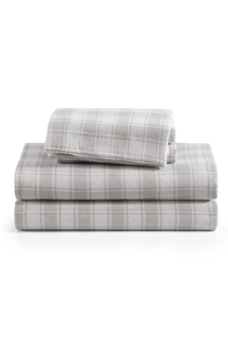 Tommy Hilfiger Mill Creek Plaid Flannel Sheet Set, Main, color, Grey
