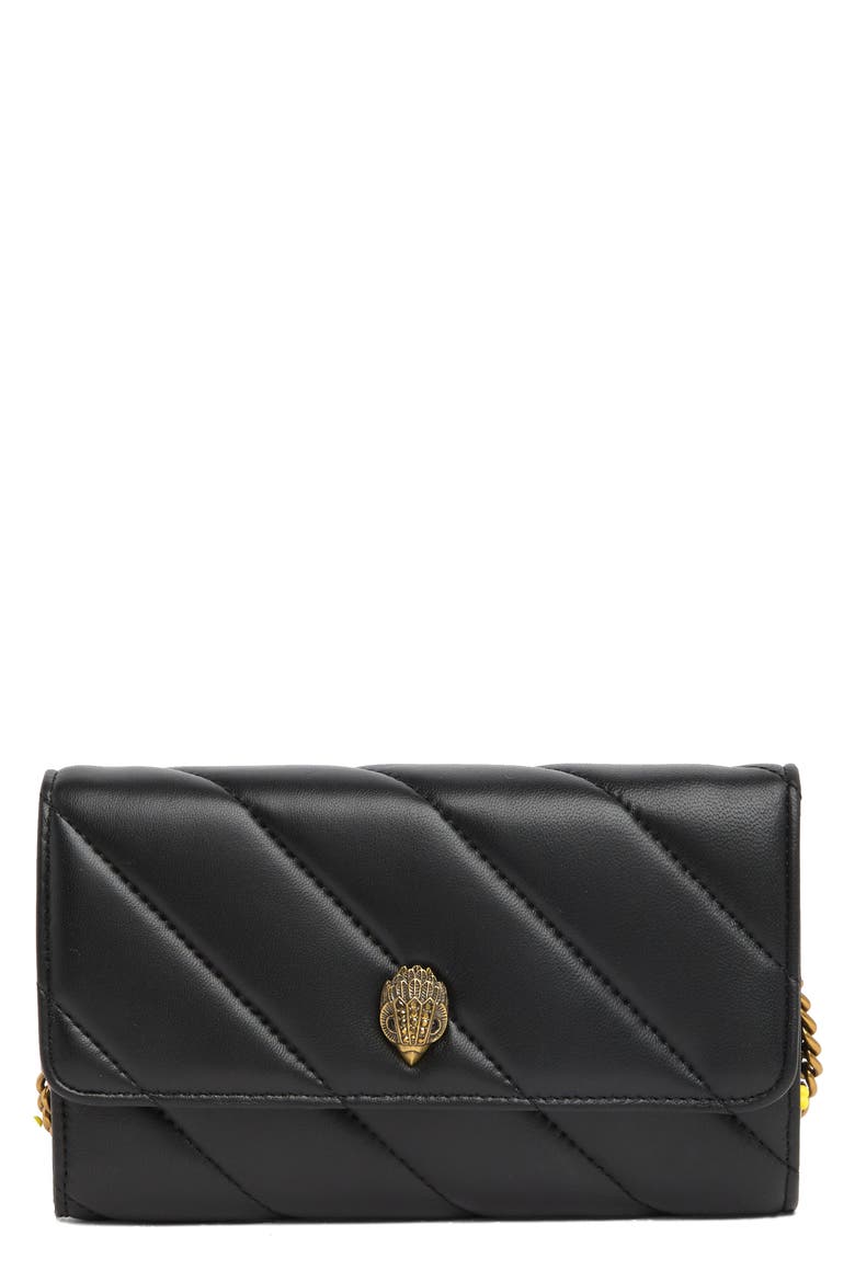 Soho Leather Wallet on Chain, Main, color, BLACK