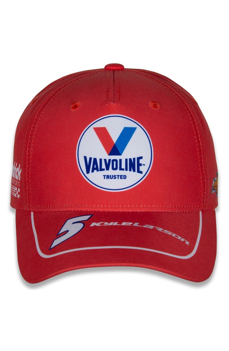 HENDRICK MOTORSPORTS TEAM COLLECTION Men's Hendrick Motorsports Team Collection Red Kyle Larson Uniform Adjustable Hat, Alternate, color,