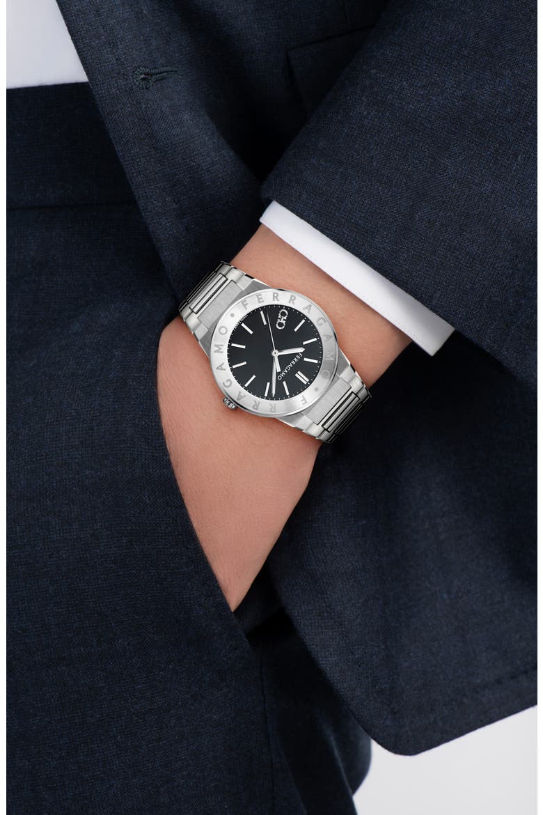 Logo Bracelet Watch, 41mm, Alternate, color, STAINLESS STEEL
