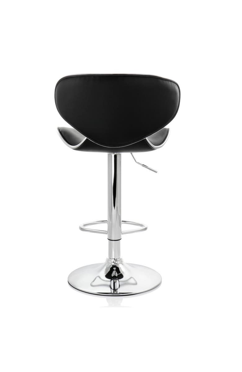 Elama 2 Piece Slim Faux Leather Adjustable Bar Stool, Alternate, color, Black