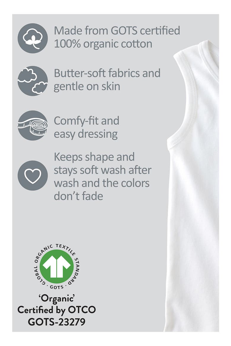 Kids' Malone Organic Cotton Assorted 5-Pack Muscle Tanks, Alternate, color, WHITE