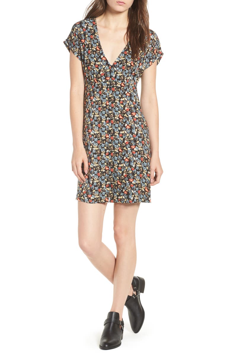 Ten Sixty Sherman Floral Print Button Front Dress, Main, color, 