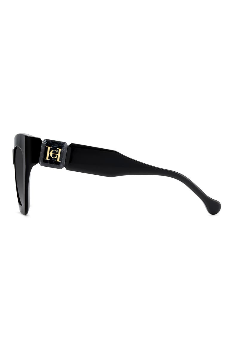 52mm Gradient Cat Eye Sunglasses, Alternate, color, BLACK/ DARK GREY SF