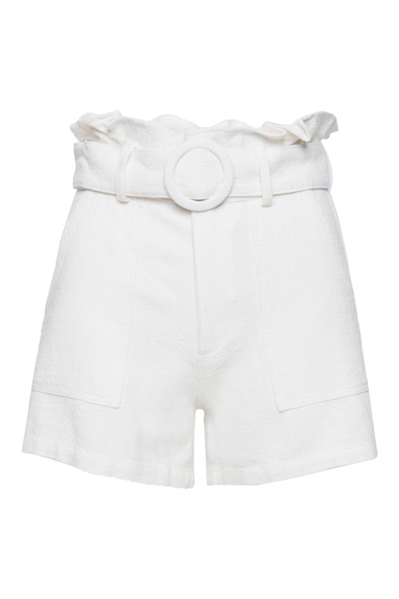 Paperbag Waist Shorts, Main, color, LITTLE WHITE LIES