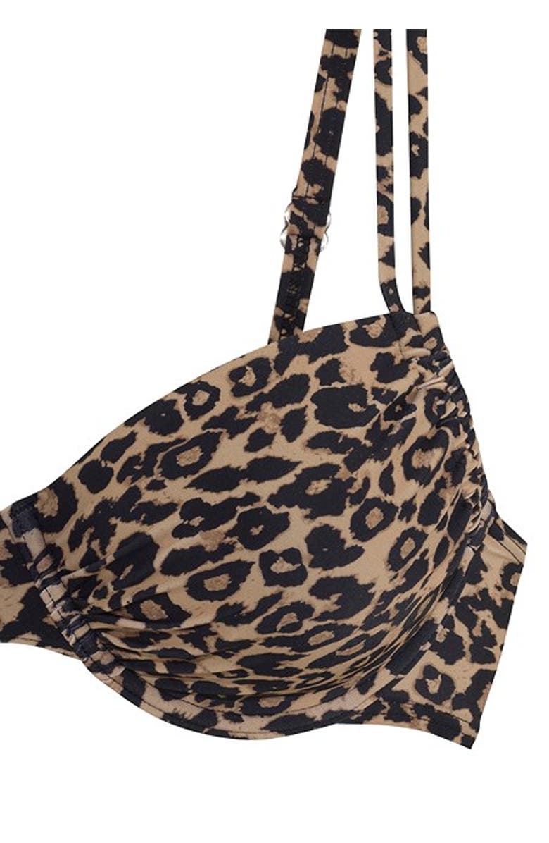 LASCANA Women's Leopard Print Underwire Bikini Top Size 36D, Alternate, color, Leopard Printed