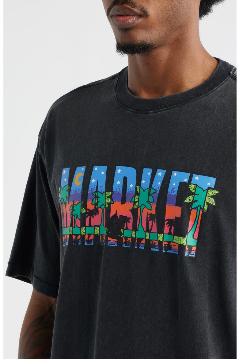 Night in Paradise Graphic T-Shirt, Alternate, color, BLACK
