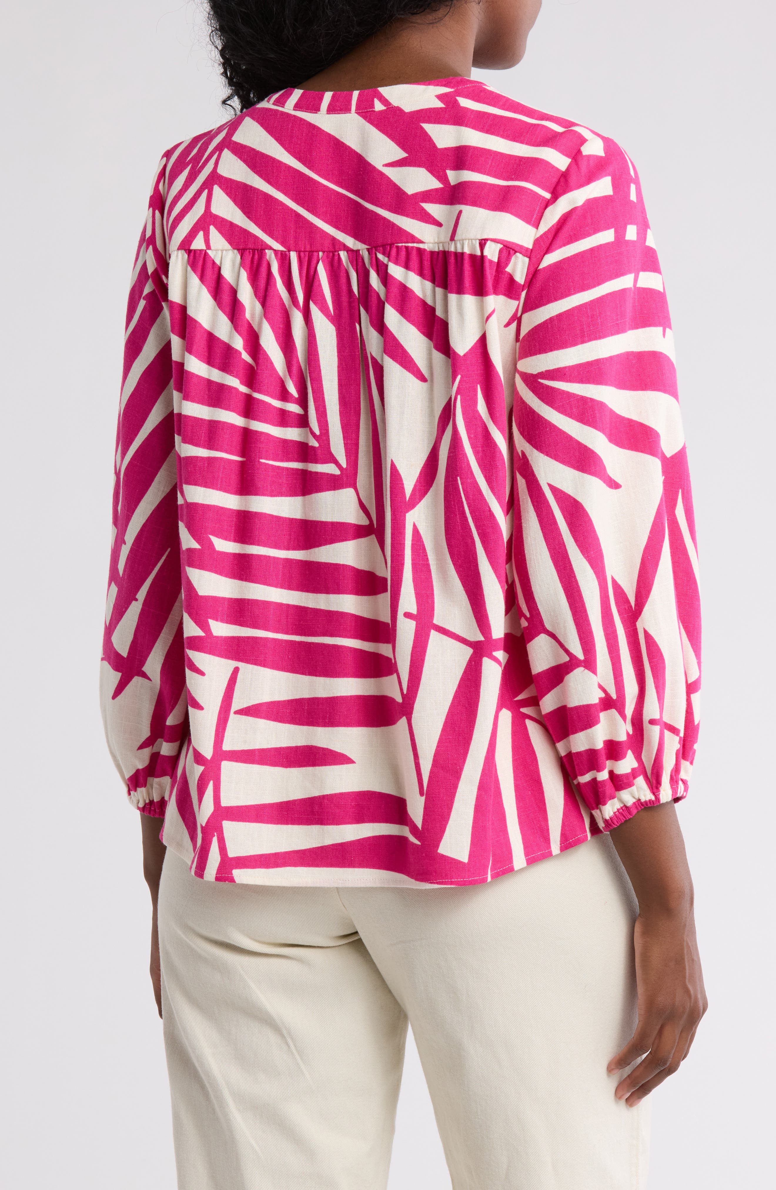 Palm Print Long Sleeve Top - image 2