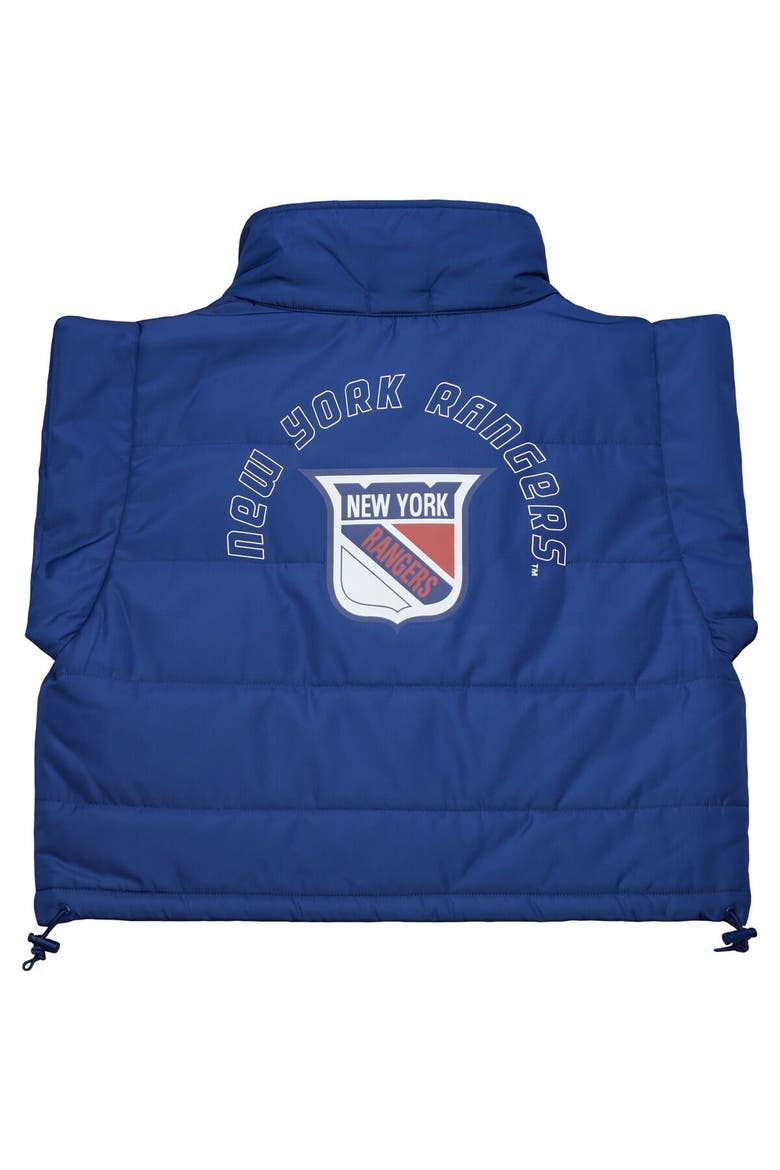 Women's Mitchell & Ness  Blue New York Rangers Cropped Full-Zip Puffer Vest, Alternate, color, Blue