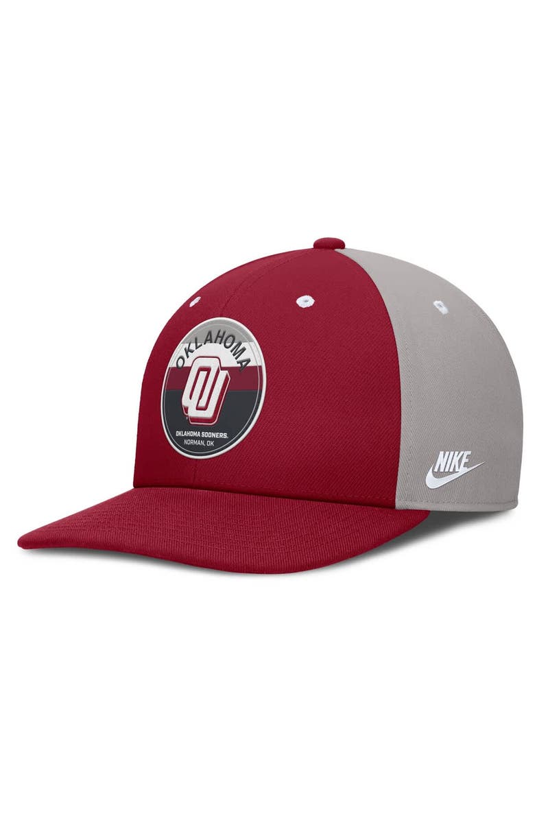 Nike Men's Nike Crimson/Gray Oklahoma Sooners Prep Pro Performance Snapback Hat, Main, color, Crimson