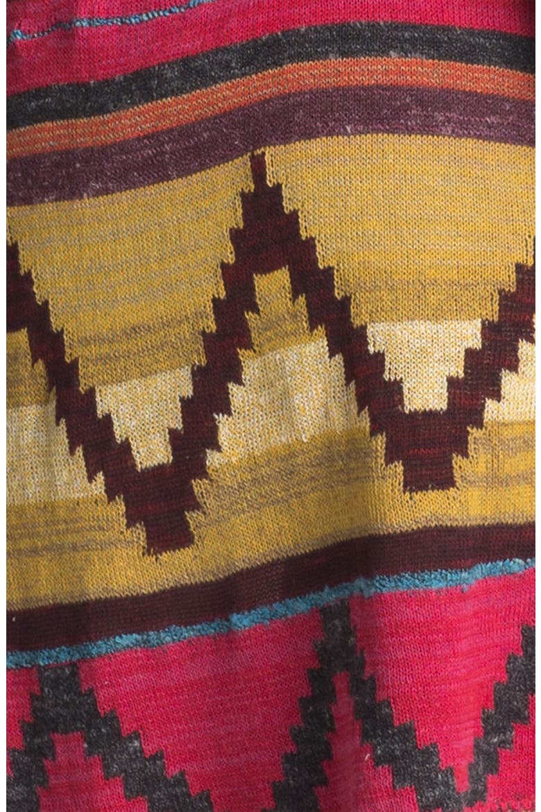 'Lima' Blanket Knit Hooded Cardigan, Alternate, color, RED COMBO