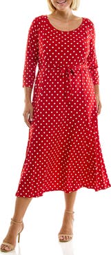 Nina Leonard Sylvia A-Line Midi Dress