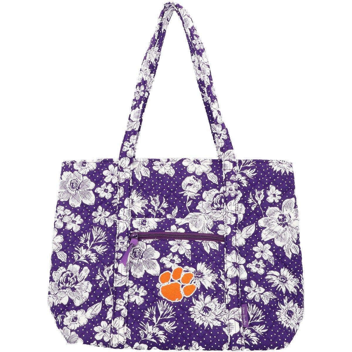 VERA BRADLEY Clemson Tigers Rain Garden Vera Tote Bag, Main, color, Purple