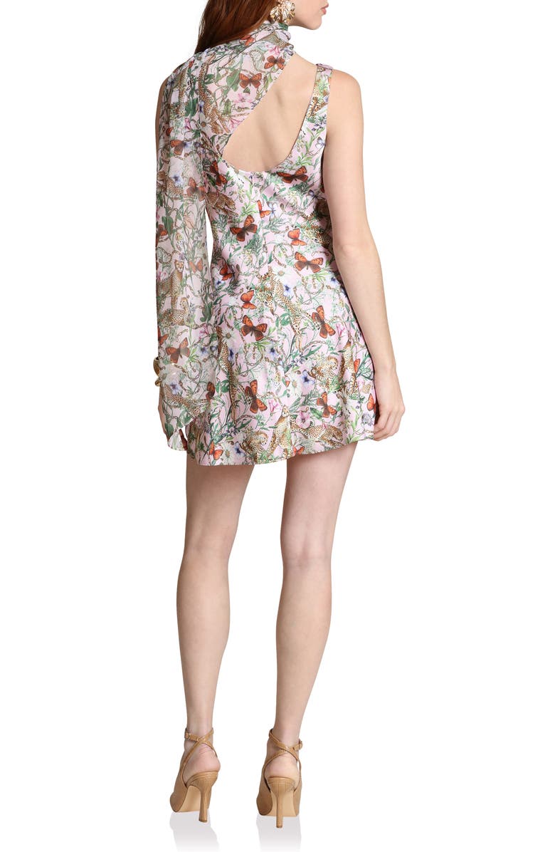 Avec Les Filles Cowl Neck Minidress & Scarf, Alternate, color, Pink Cheetah Scarf