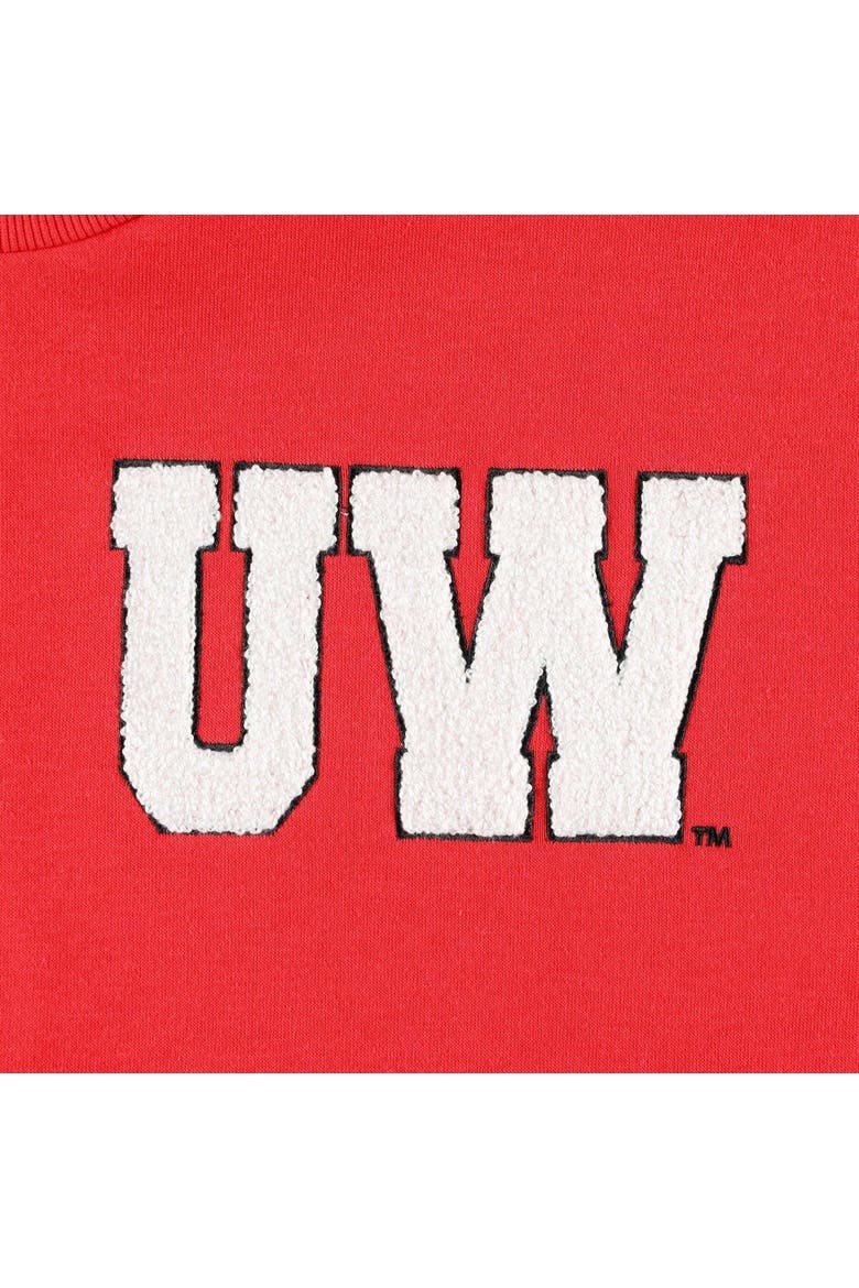 Women's Gameday Couture Red Wisconsin Badgers Back To Reality Colorblock Pullover Sweatshirt, Alternate, color, Red