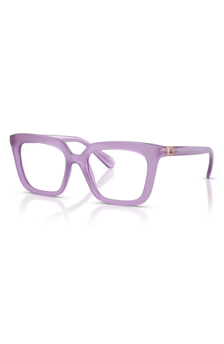 Swarovski 51mm Square Optical Glasses, Alternate, color, Milky Lilac/ Demo Lens
