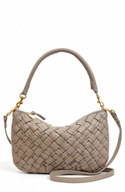 Petit Moyen Woven Leather Messenger Bag