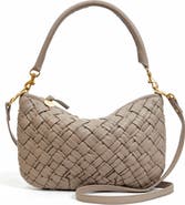 Clare V. Petit Moyen Woven Leather Messenger Bag