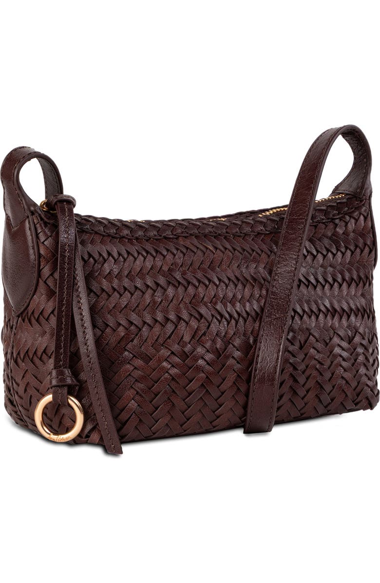 Sam Edelman Kasey Woven Leather Crossbody Bag, Alternate, color, Dark Brown