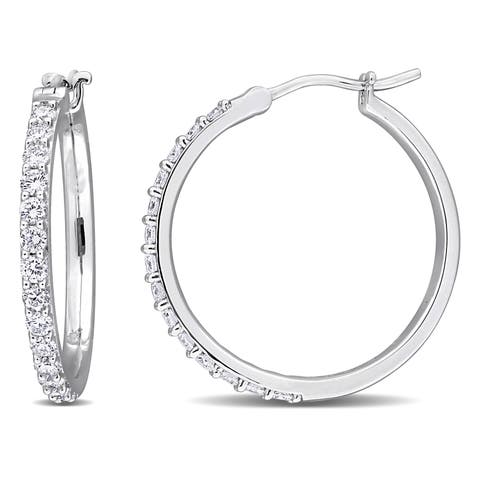 Lab-Grown Diamond Hoop Earrings Sterling Silver