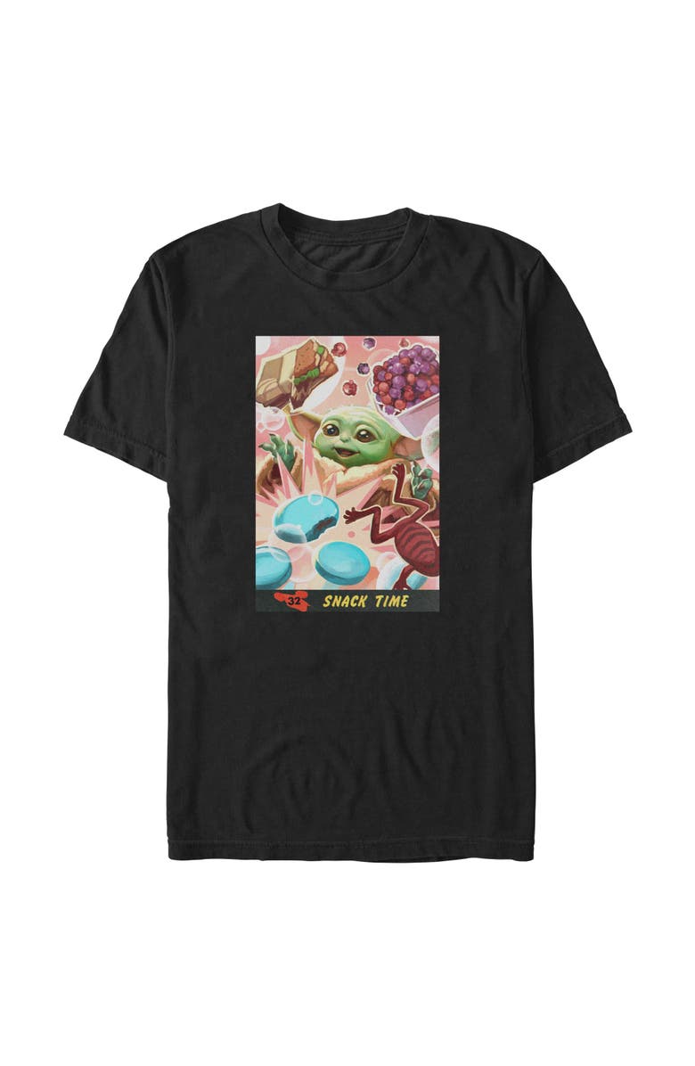 Star Wars: The Mandalorian and Grogu Men's Star Wars The Mandalorian and Grogu The Child Snack Time Comic Art  Graphic T-Shirt, Main, color, Black