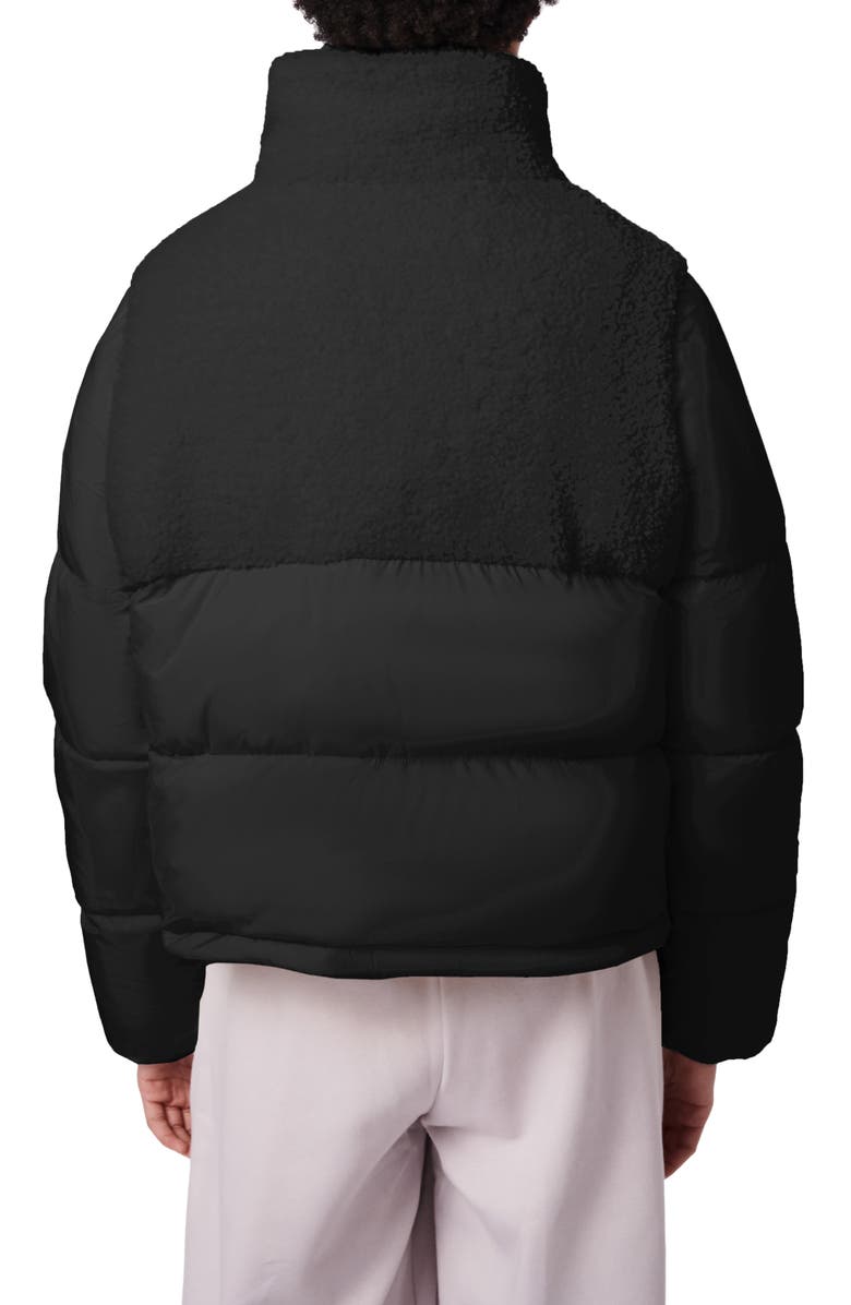 Bernardo High Pile Fleece Contrast Short Puffer Jacket, Alternate, color, 