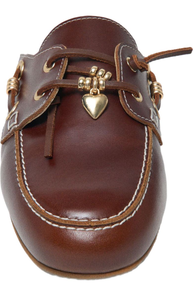 maje Leather boat mules, Alternate, color, Cognac Brown