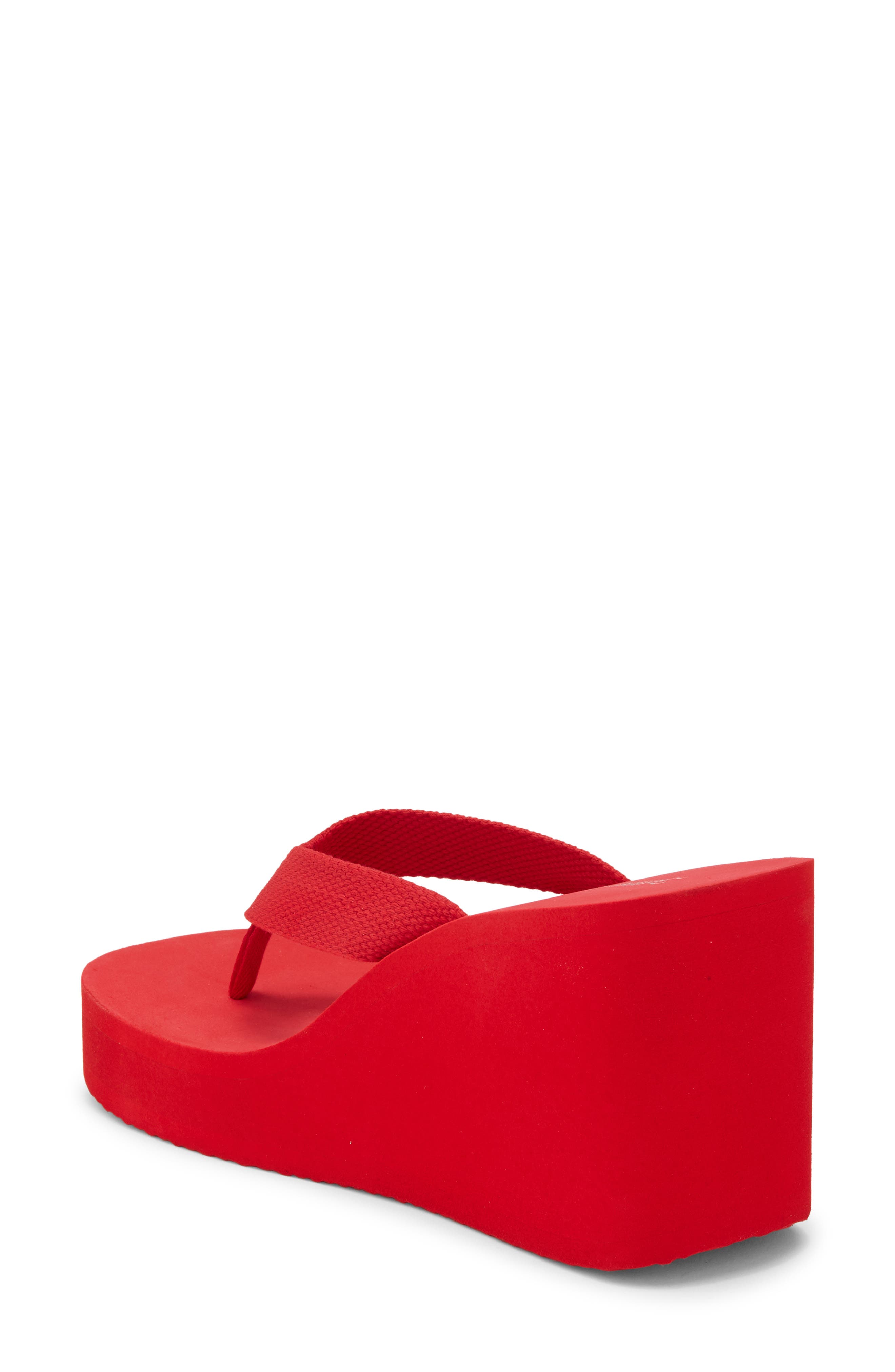 Astria Platform Wedge Sandal, Alternate, color, RED