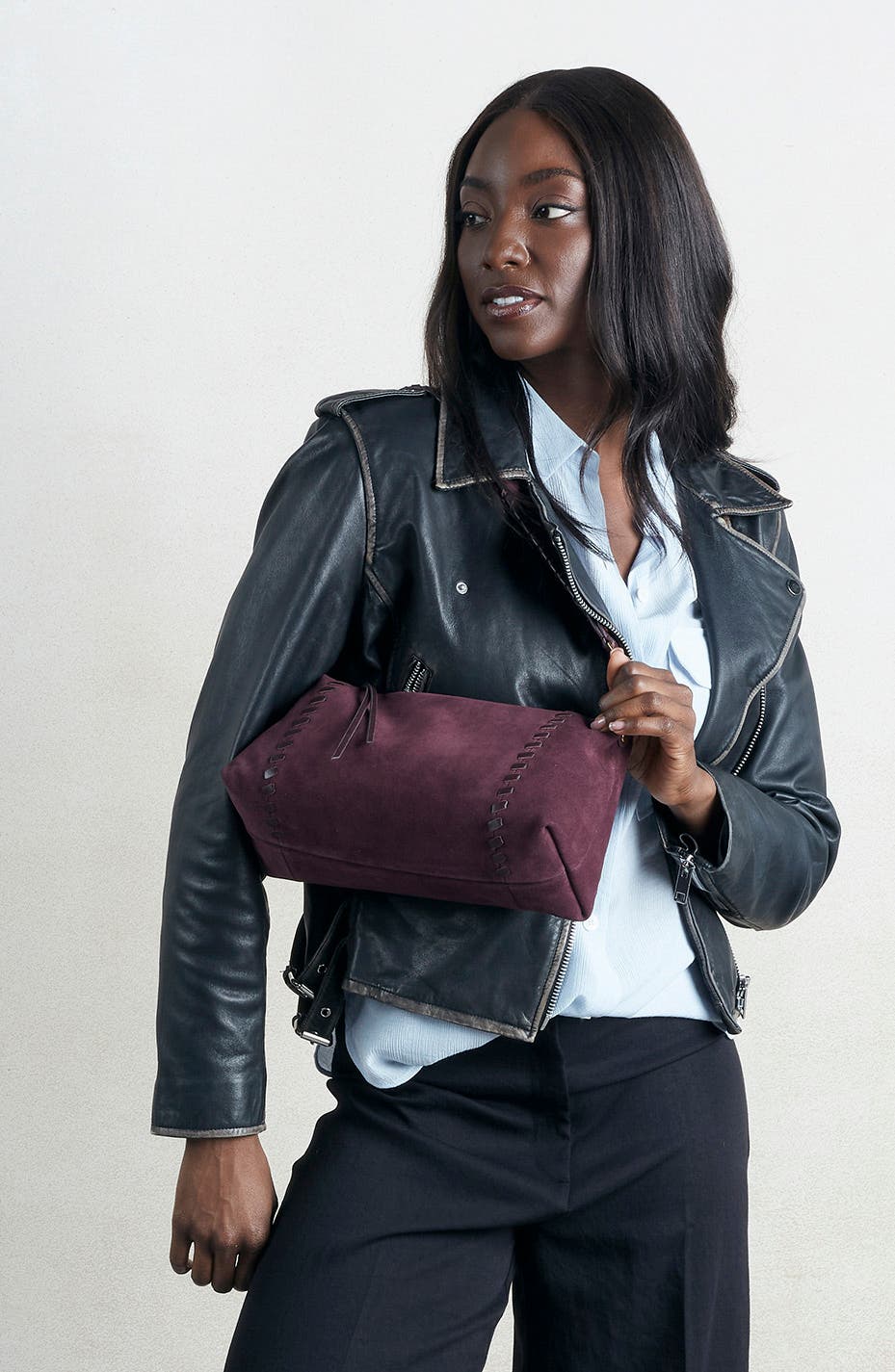 Darcy Leather Shoulder Bag, Alternate, color, DARK CHERRY