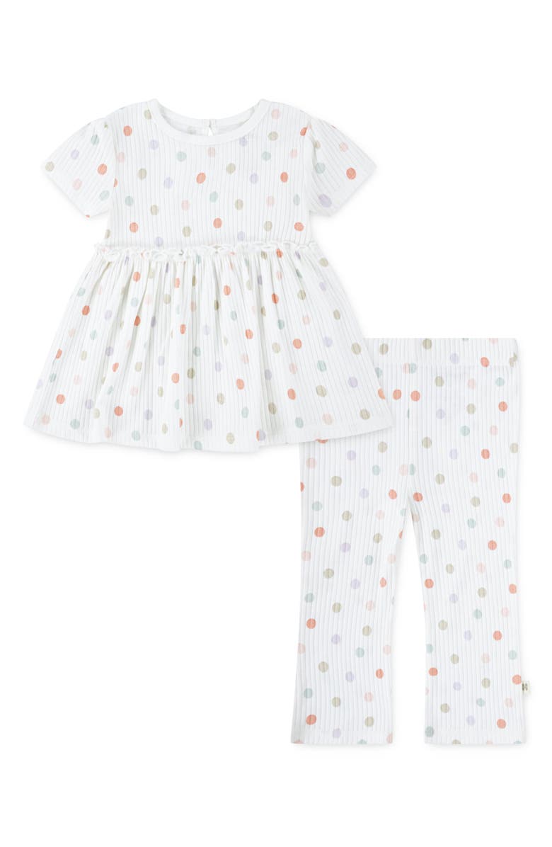 Huggies Ribbed Babydoll Top & Leggings Set, Main, color, Huggies Snow White
