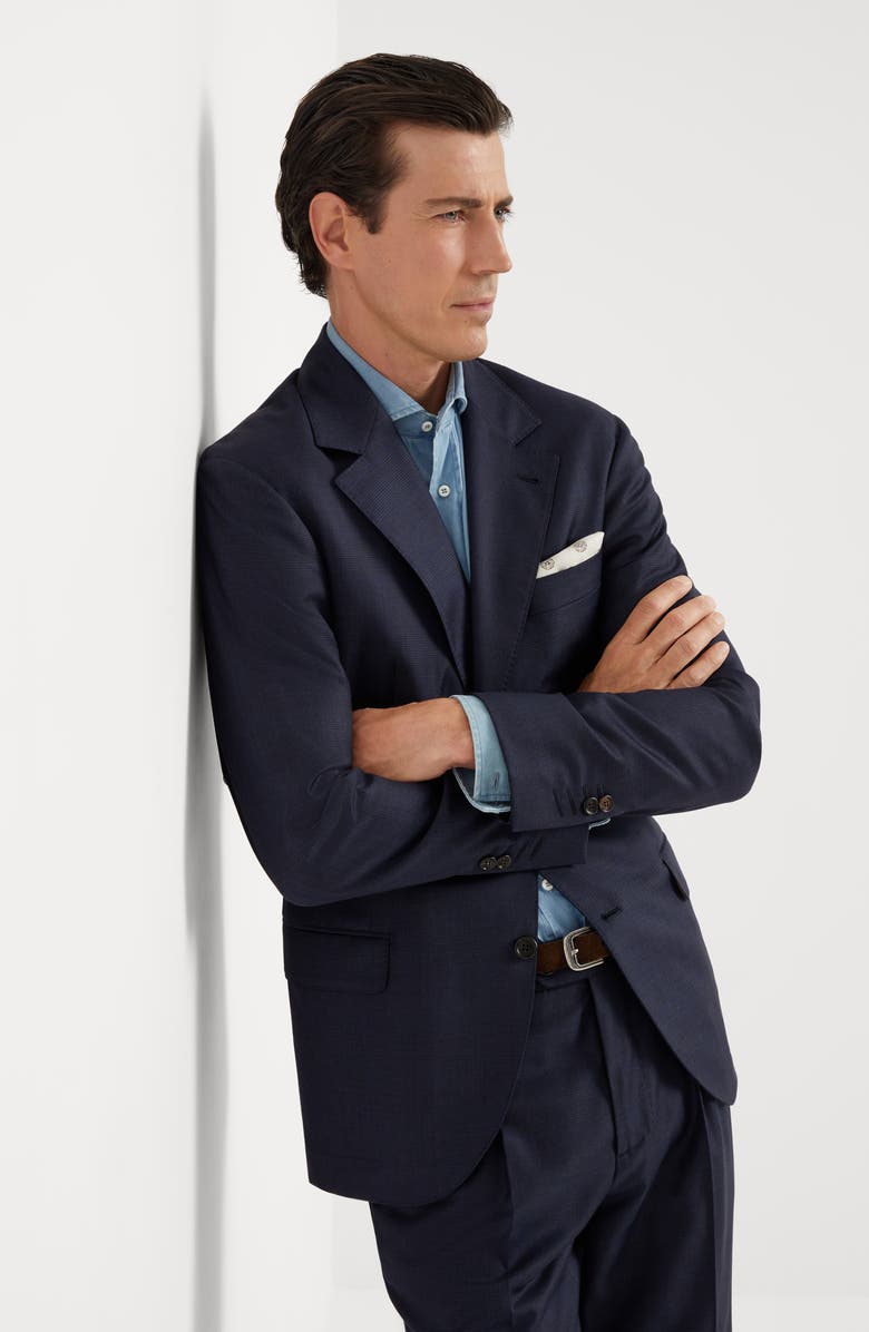 Brunello Cucinelli Prince of wales blazer, Alternate, color, 