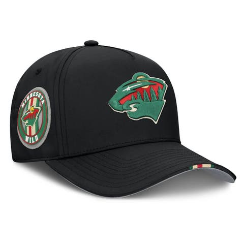 Men's Fanatics Black Minnesota Wild 2025 NHL Draft Authentic Pro On-Stage Podium A-Frame Adjustable Hat