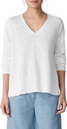 Eileen Fisher Organic Linen & Organic Cotton V-Neck Sweater