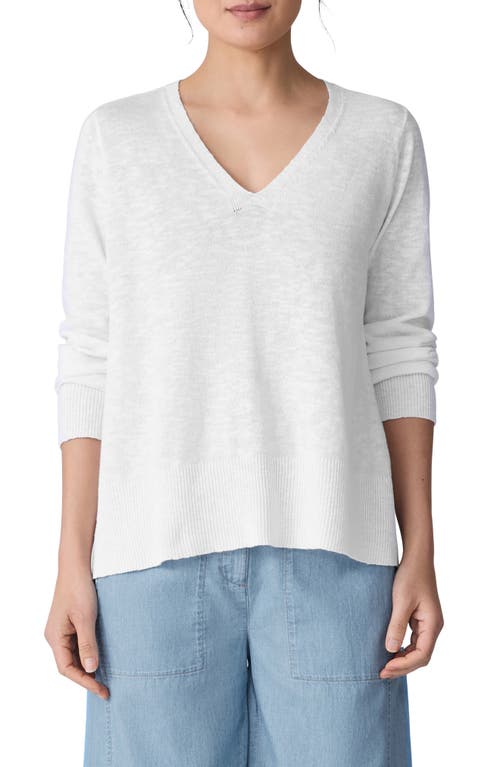 Eileen Fisher Organic Linen & Organic Cotton V-neck Sweater
