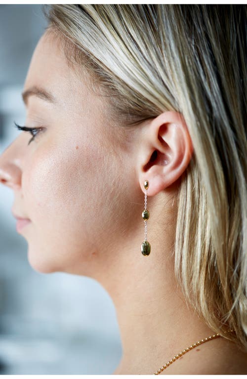 Argento Vivo Sterling Silver Two-tone Oval Linear Drop Earrings In Gold/silver