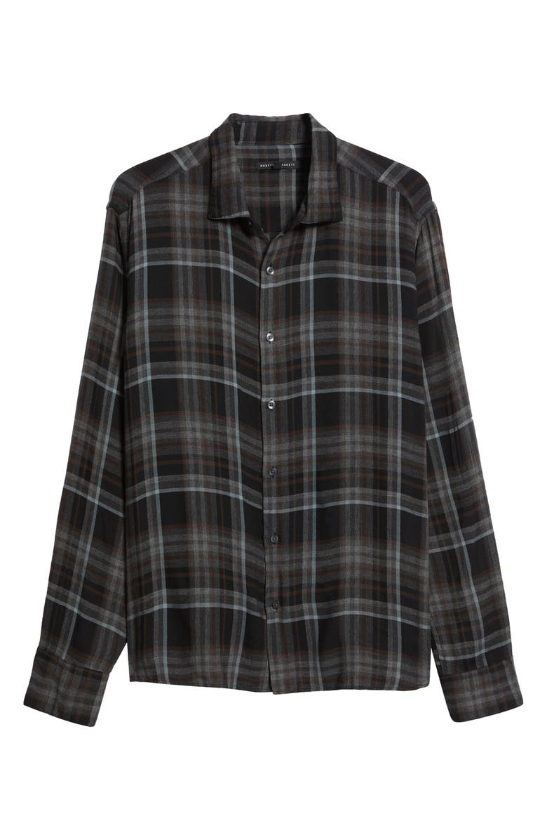 Robert Barakett Sedley Plaid Button-Up Shirt, Alternate, color, Black