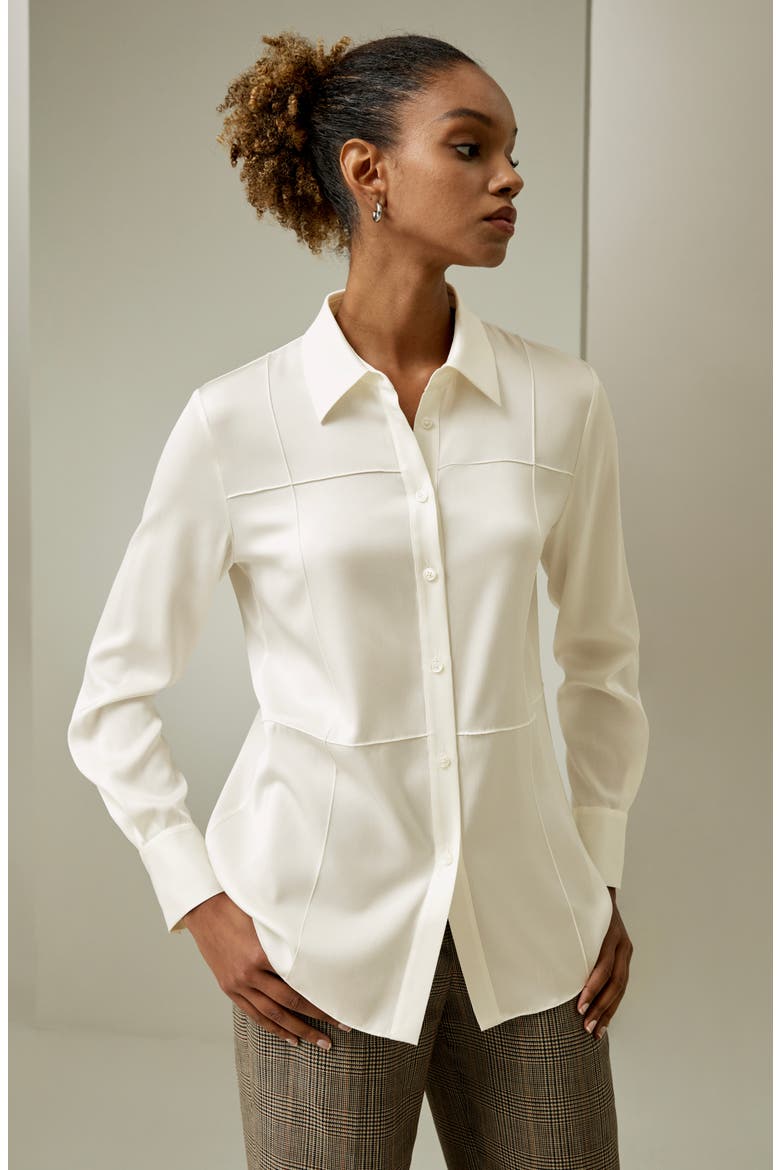 Women's Sprezzatura Silk Blouse, Alternate, color, Natural White