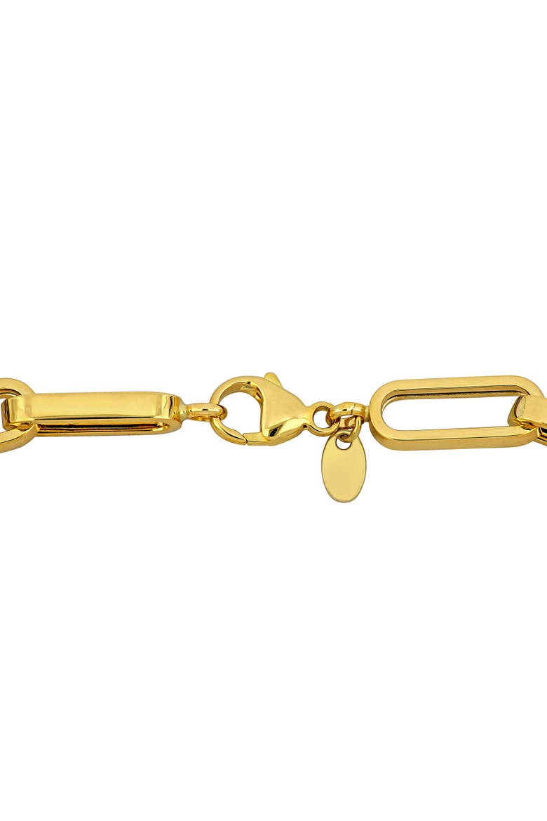 Cubic Zirconia Paperclip Bracelet Two-Tone, Alternate, color, 14k Yellow Gold