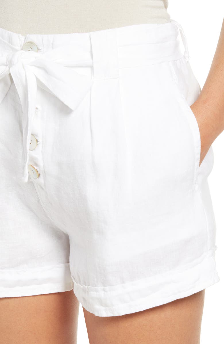 Bella Dahl Women's Button Front Pleated Linen Shorts, Alternate, color,