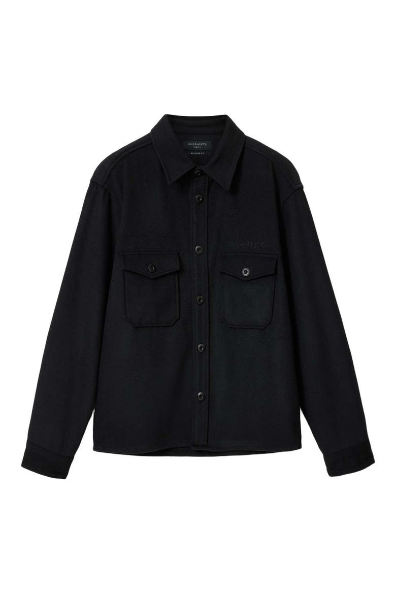 Palermo Wool Blend Shirt Jacket, Main, color, ORCA BLACK