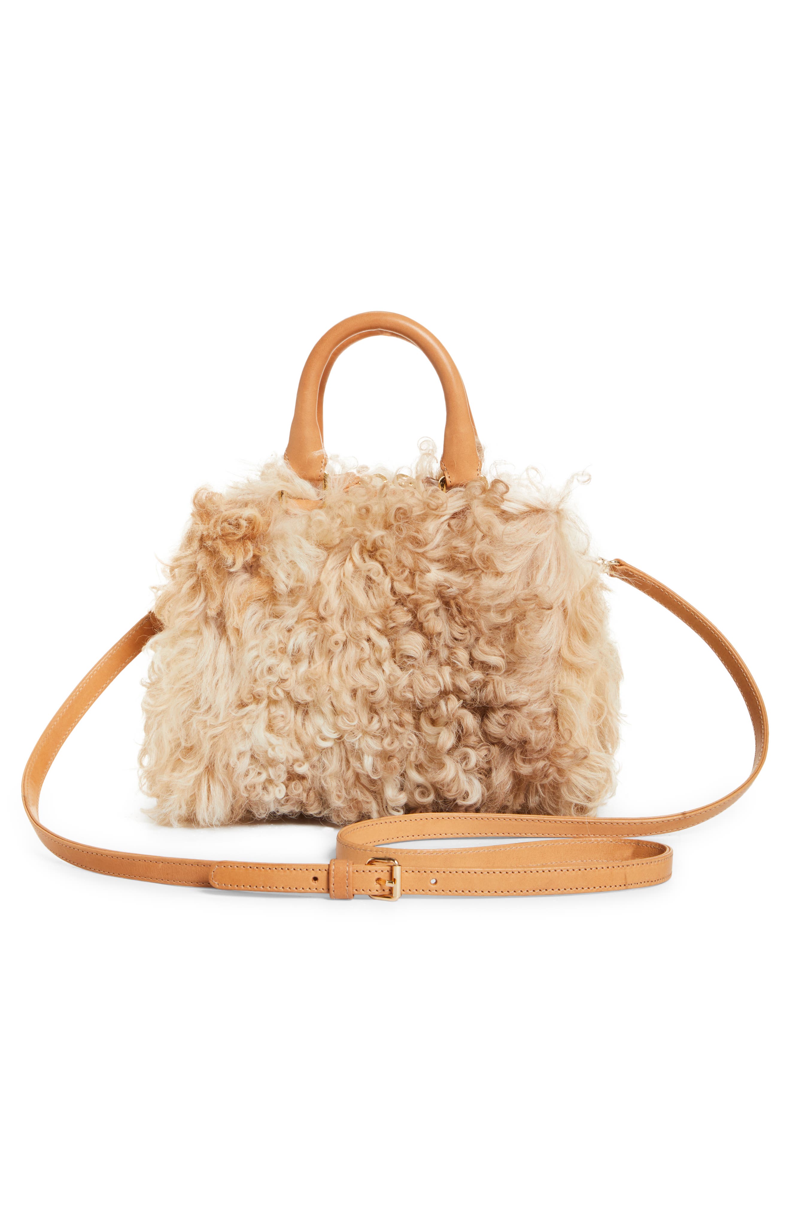 Brother Vellies Mini Island Genuine Shearling Top Handle Bag, Alternate, color, 