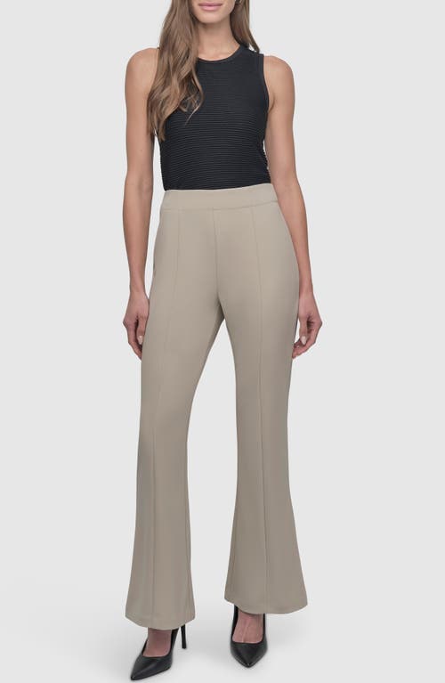 Dkny Wide Leg Scuba Pants In Pebble