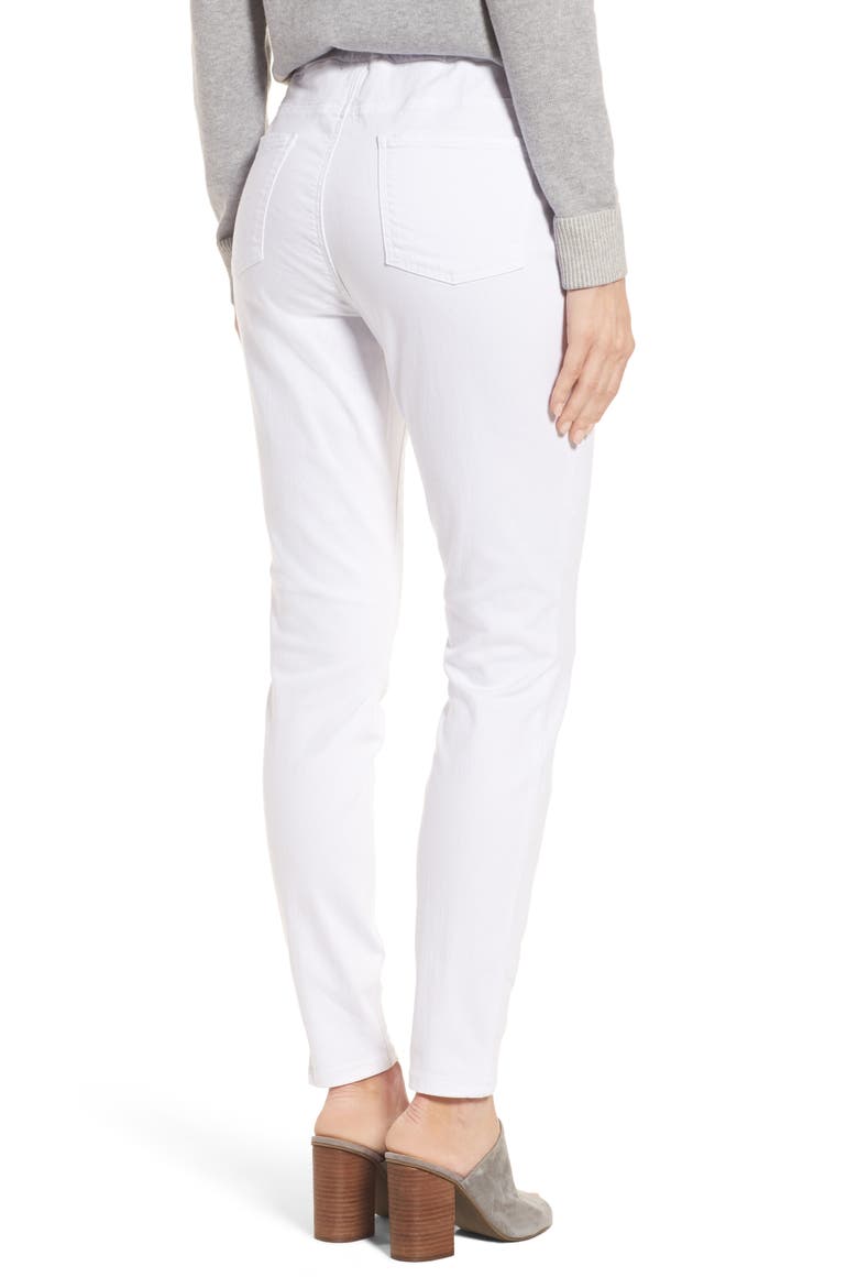 Stretch Organic Cotton Denim Skinny Pants, Alternate, color, WHITE